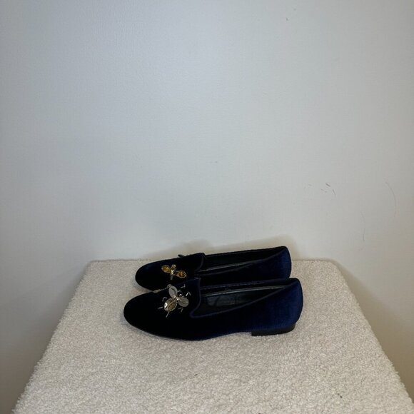 Vintage Havana | Sue Velvet Flats | Blue - Picture 4 of 8